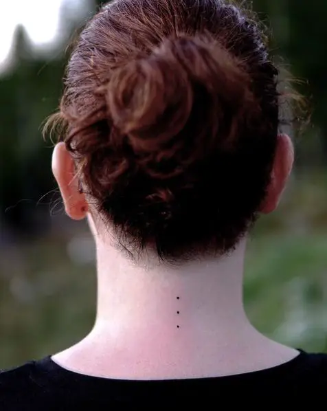 Three Dots Tattoo Behind the Neck