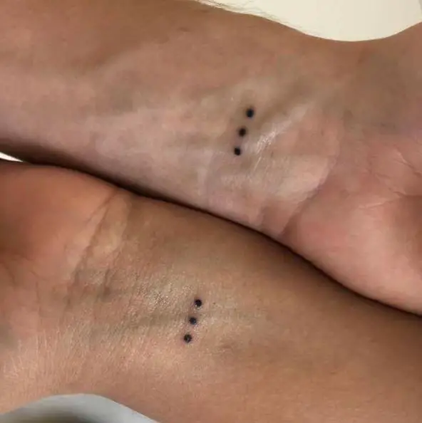 Three Dots Wrist Tattoo For Couples