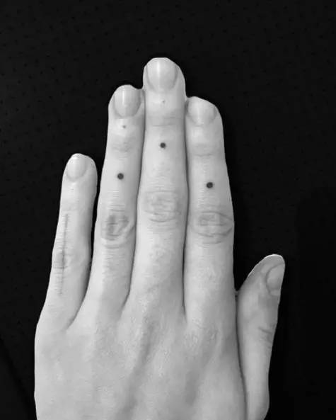 Three Little Dots Finger Tattoo