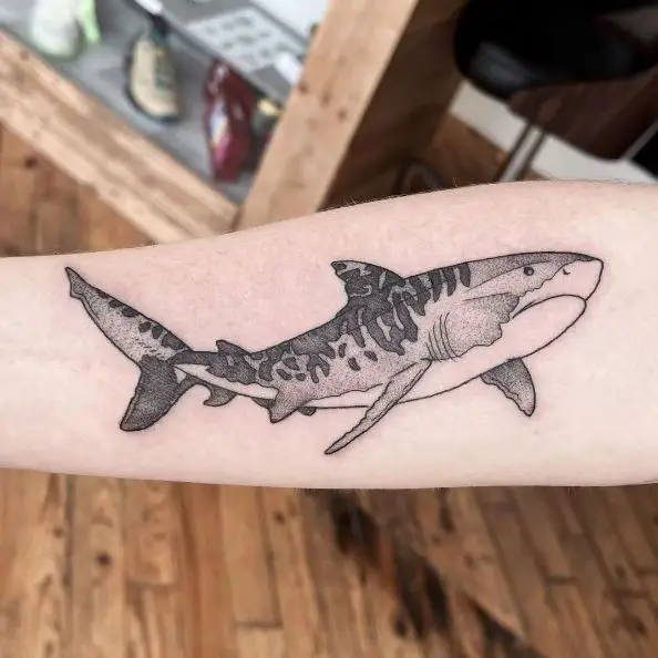 Tiger Shark Forearm Tattoo