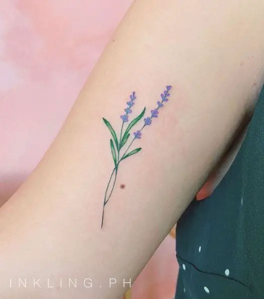 Tiny Lavender Stems Tattoo Piece