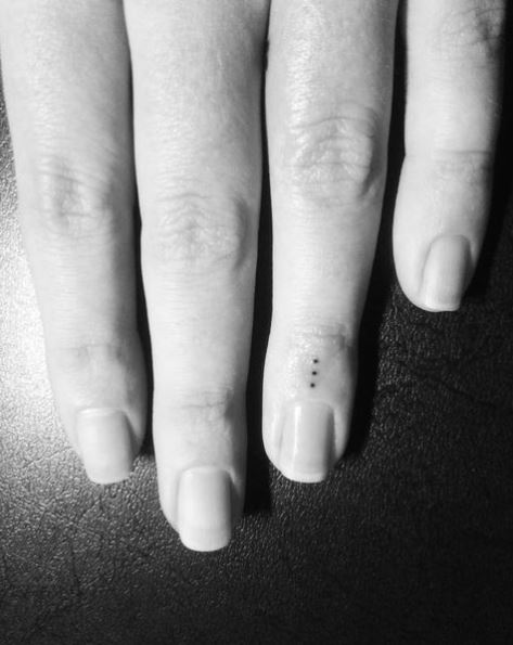 Tiny Three Dots Finger Tattoo