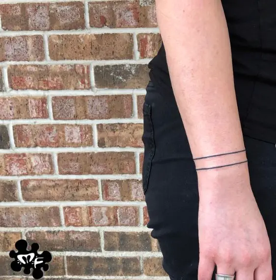 Two Black Lines Wrist Tattoo