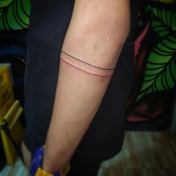 Two Tone Lines Armband Tattoo