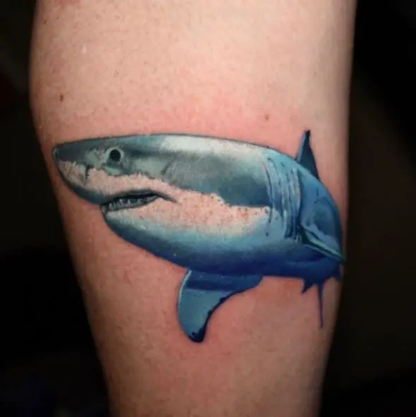 Underwater White Shark Tattoo