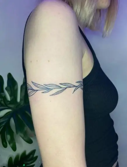 Wrapping Leaves and Vines Armband Tattoo