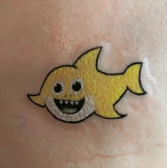 Yellow Baby Shark Tattoo