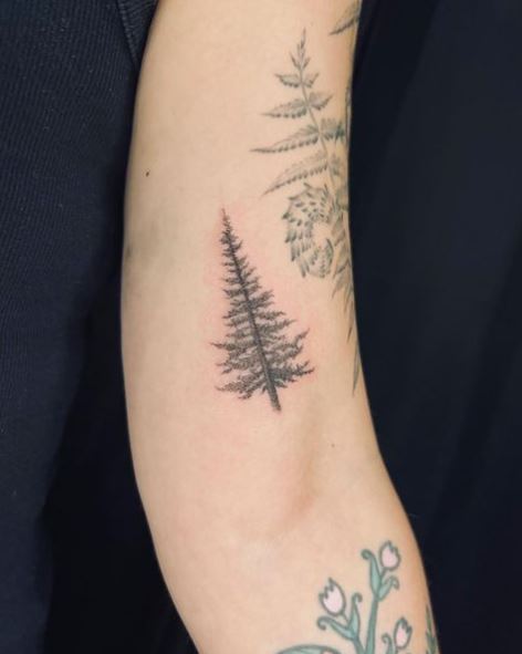 Small Pine Tree Arm Tattoo