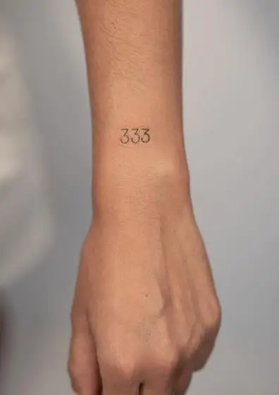 Black 333 Wrist Tattoo