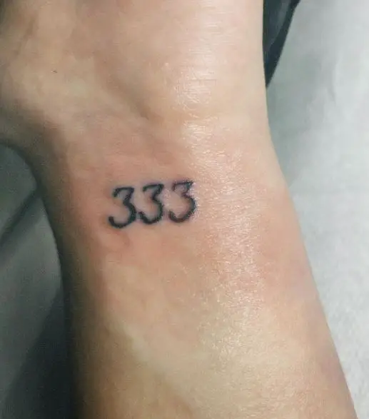 Minimalistic 333 Wrist Tattoo
