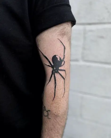 Black Widow Biceps Tattoo