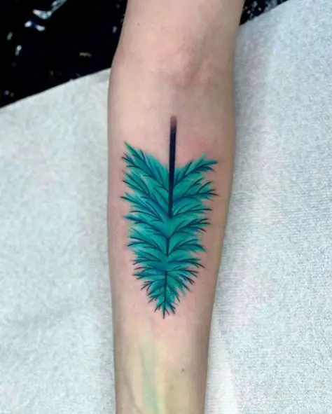 Colored Pine Tree Forearm Tattoo