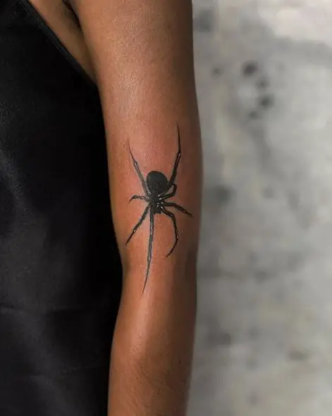 Black Widow Arm Tattoo