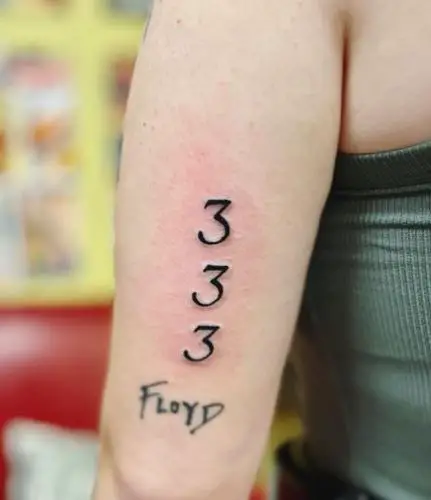 Black 333 Arm Tattoo