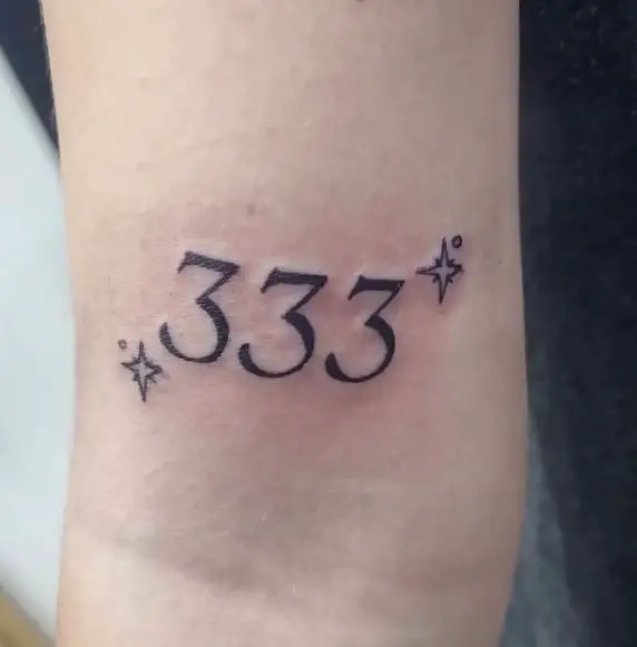 Stars and 333 Biceps Tattoo