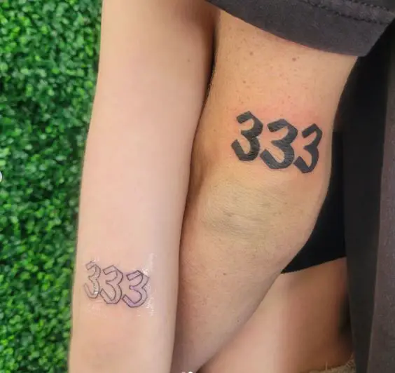 Matching 333 Arm Tattoos