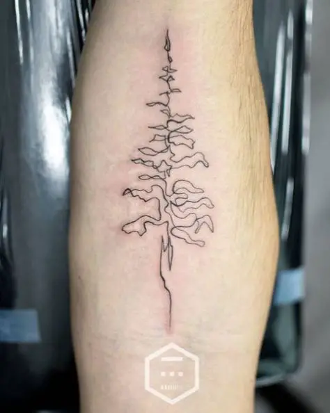Abstract Pine Tree Arm Tattoo