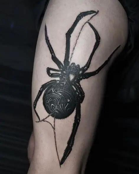 Big Black Widow Arm Tattoo