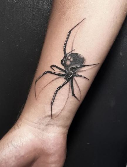 Black Widow Forearm Tattoo