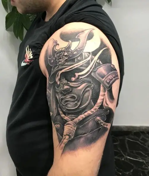 Hang Rope on Samurai Arm Tattoo