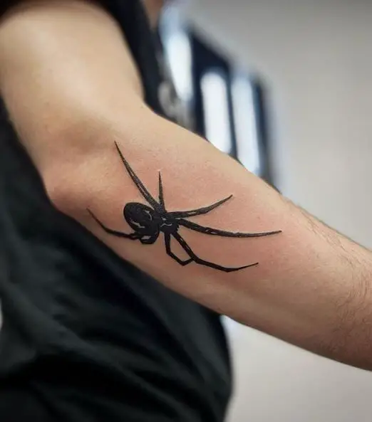Black Widow Elbow Tattoo