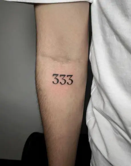 Black 333 Forearm Tattoo