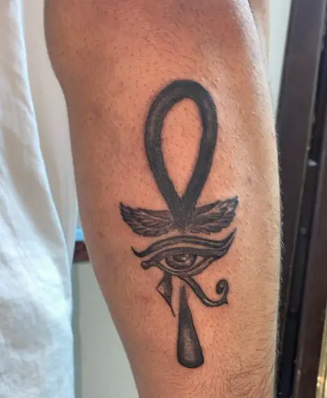 Eye of Horus and Ankh Forearm Tattoo