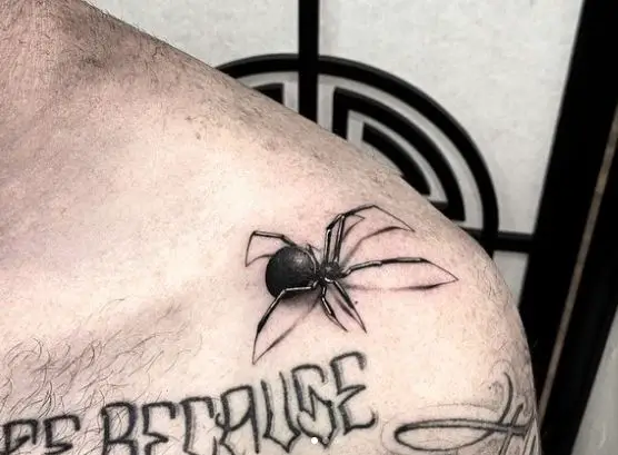 Black Widow Shoulder Tattoo