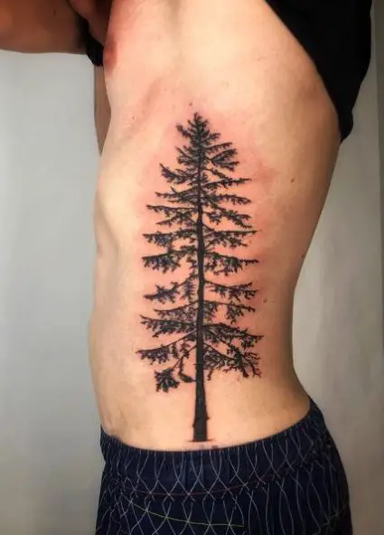 Big Pine Tree Ribs Tattoo