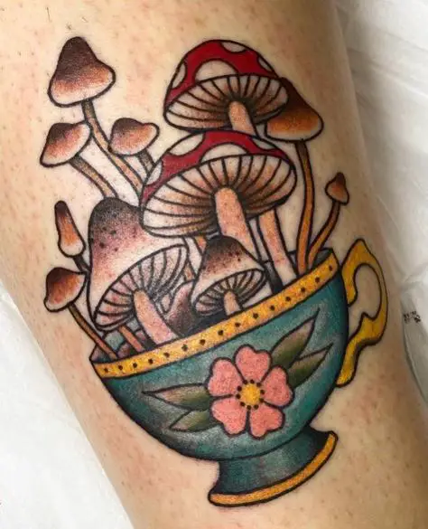 Cup Full with Mushrooms Tattoo