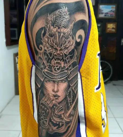 Lady Samurai Arm Tattoo