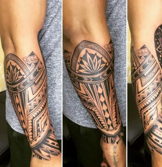 Mandala Tribal Forearm Sleeve Tattoo