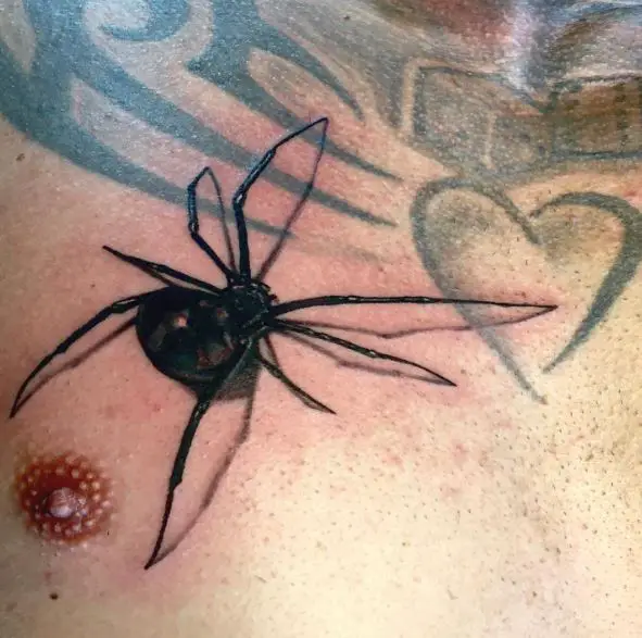 Black Widow Chest Tattoo