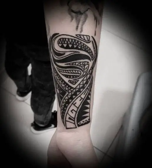 Black Twisted Tribal Forearm Tattoo