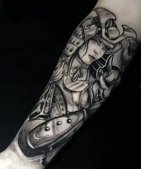 Lady Samurai Forearm Tattoo