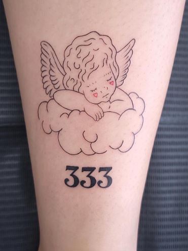 Angel on Cloud and 333 Tattoo