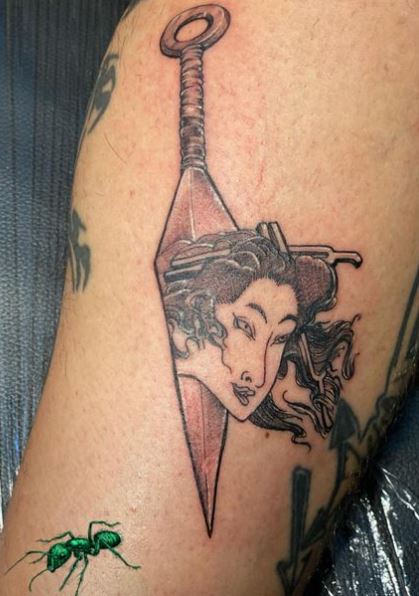 Dagger and Geisha Arm Tattoo