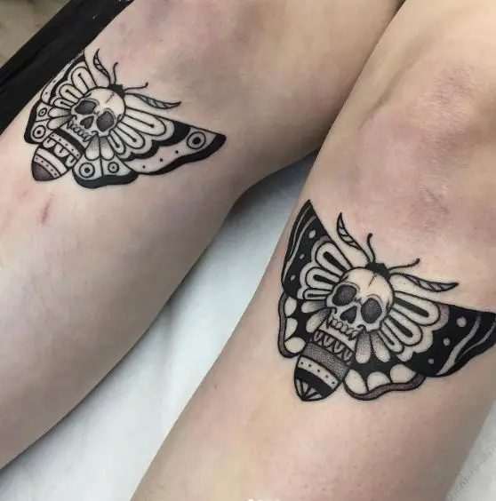 Matching Death Moth Legs Tattoos