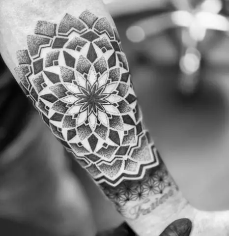 Mandala Geometric Forearm Tattoo
