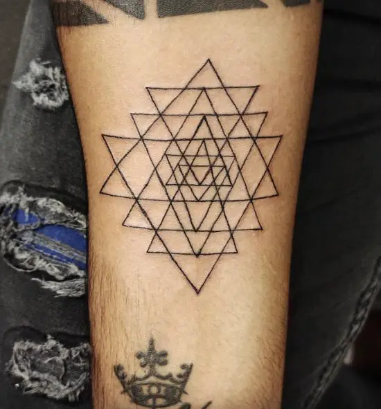 Geometric Triangles Forearm Tattoo