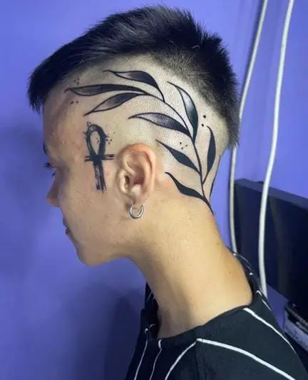 Black Ankh Head Tattoo