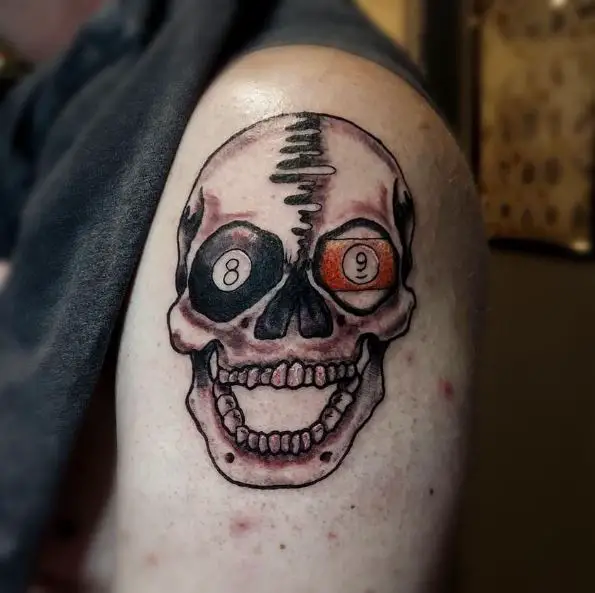 8 Ball Skull Eye Tattoo Piece