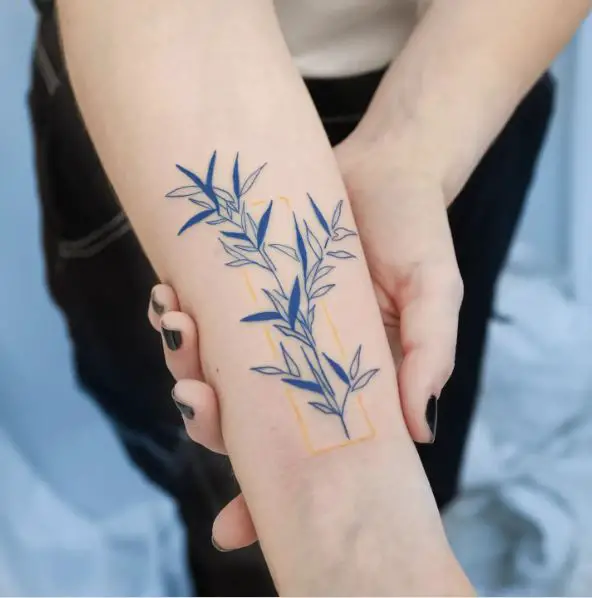 Blue Plant Forearm Tattoo