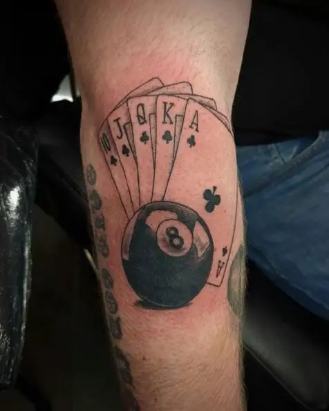 Cards and 8 Ball Tattoo Piece
