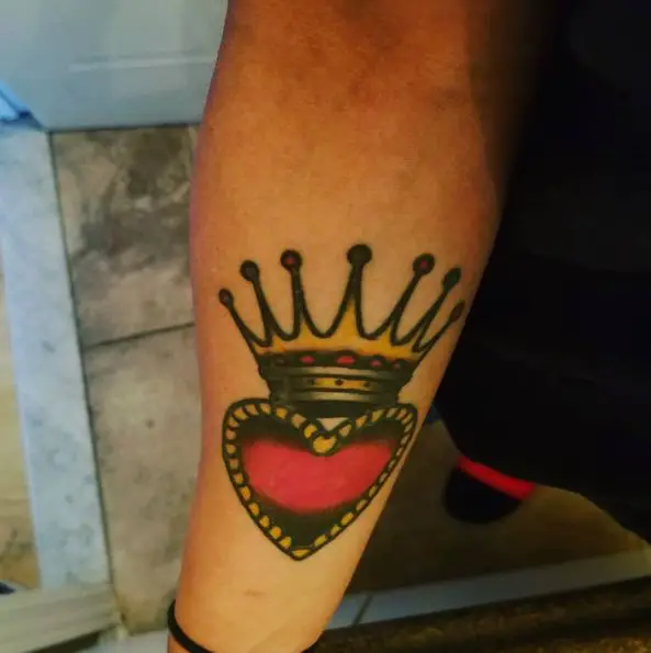 Crown and Heart Queen of Hearts Tattoo