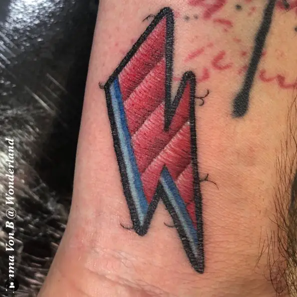 David Bowie Patch Lightning Bolt Tattoo