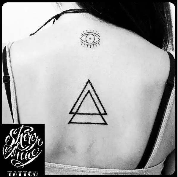 Double Triangle Back Tattoo