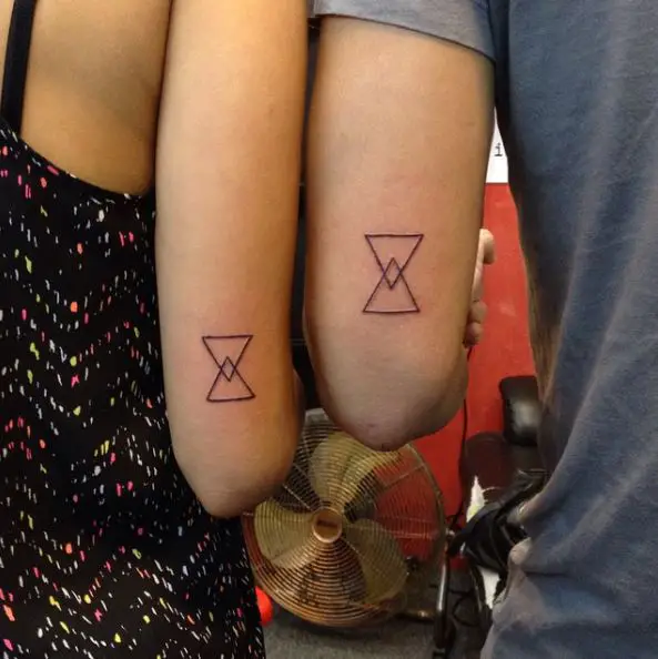 Double Triangle Couple Tattoo Piece