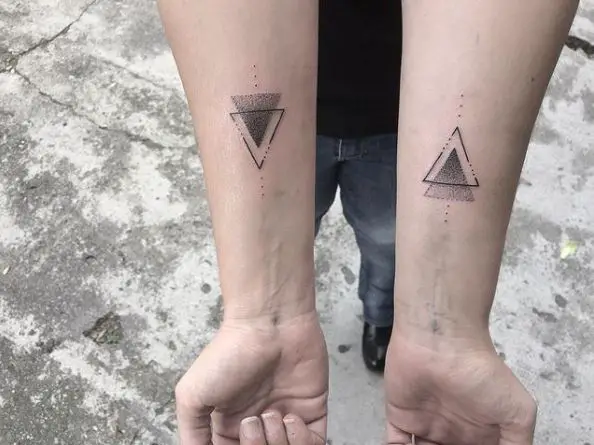 Double Triangle Geometric Tattoos