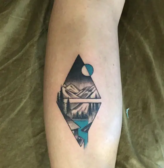 Double Triangle Mountain Tattoo